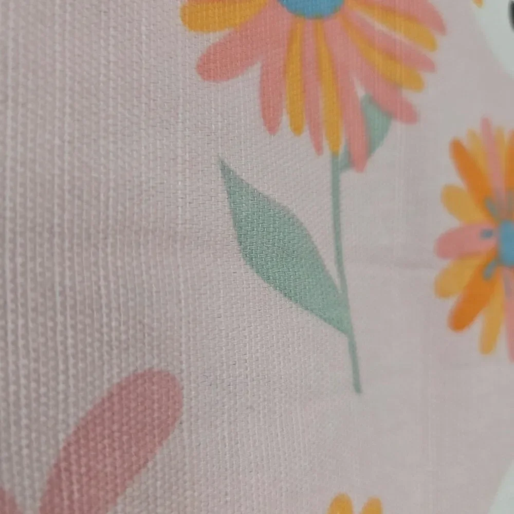 Cute Pink Floral Ghost Shower Curtain Halloween Bathroom Decor Retro Spooky Boho